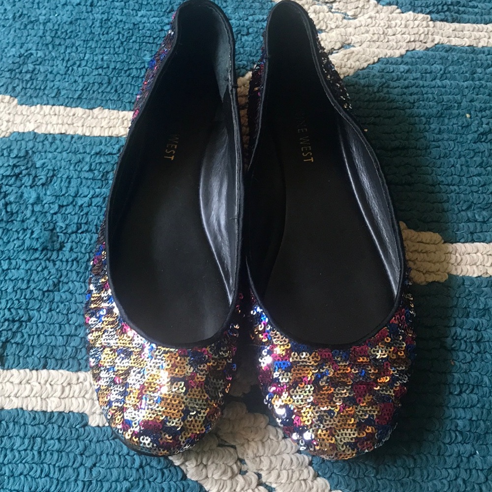 Nine West Multicolor Sequin Ballet Flats